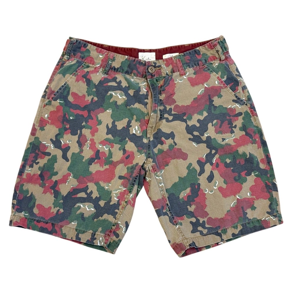 Koto Camo Shorts Mens 34 Multicolor Swiss Alpenflage Slim Fit Cotton Ripstop